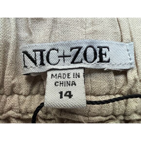 NIC+ZOE COMPANY WOMENS SIZE 14 RUMBA LINEN BLEND WIDE-LEG PANTS BROWN NEW - Picture 7 of 16